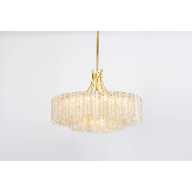 Glass Large Doria Ice Glass Tubes Chandelier, Germany, 1960s For Sale - Image 7 of 12