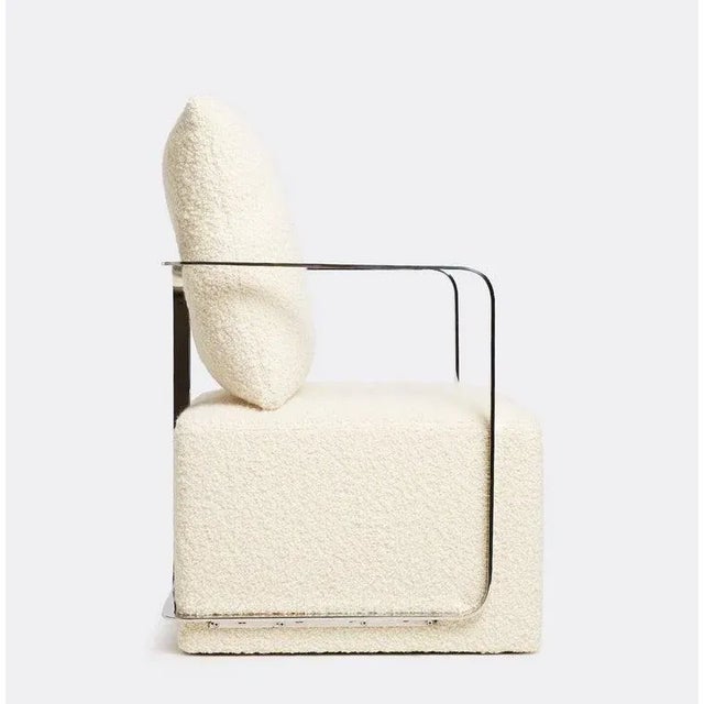 2010s Silla Armchair, Lazzarini & Pickering, Marta Sala Editions, Polished Stainless For Sale - Image 5 of 8