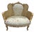 1960 French Louis XVI Gold Beech Damask Settee 1pc For Sale