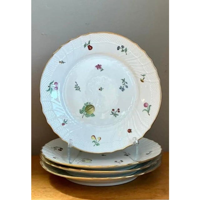 Vintage Richard Ginori Italian Floral and Fruit Porcelain Plates - Set of 4 For Sale - Image 11 of 12