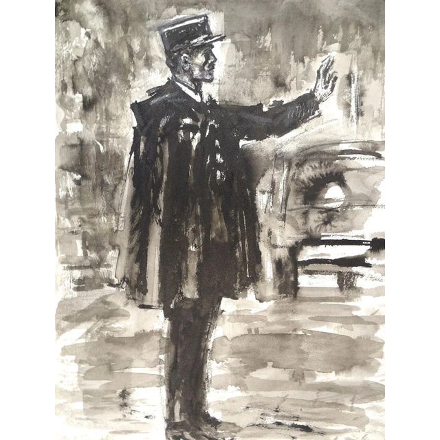 Policeman is an original artwork realized by José Luis Rey Vila in the 1950s. Watercolor and tempera on paper. Unsigned....