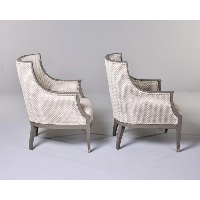 Wood Early 20th Century Swedish Chairs With Painted Frames and New Upholstery - Pair For Sale - Image 7 of 11