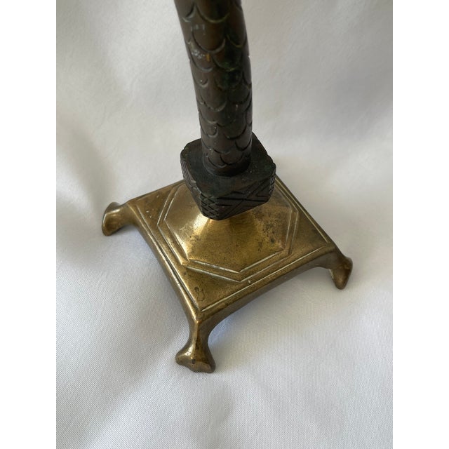 Early 20th Century Antique English Bronze & Brass Dragon Pocket Watch Holder For Sale - Image 9 of 13