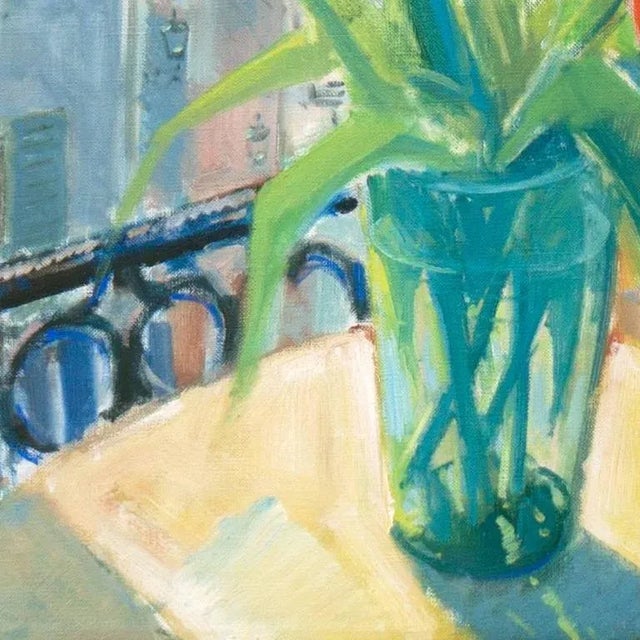 1960s 'Young Woman Arranging Tulips With a View of Notre Dame and Paris' by Johannes Meyer Andersen, Royal Danish Art Academy For Sale - Image 5 of 9