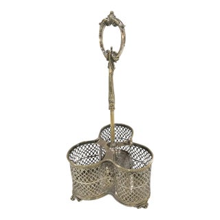 Unique Vintage Silverplate Footed Wine Caddy - Wine Holder Attributed to Charles J. Allen - Barware, Barcart Styling, Old Silver - See Pics! For Sale