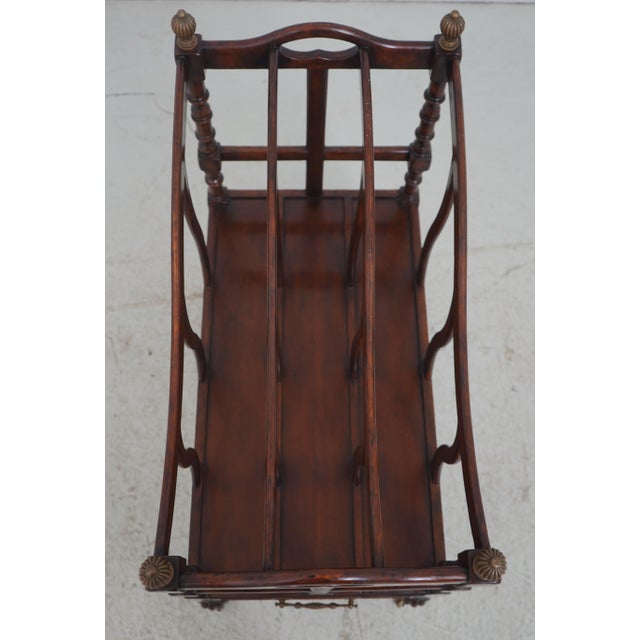 Brown Jonathan Charles 1 Drawer Mahogany Canterbury Magazine Rack For Sale - Image 8 of 12