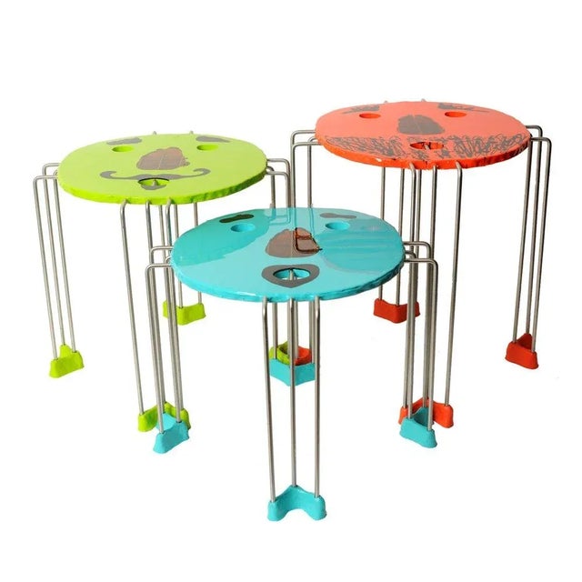 Gaetano Pesce Medium Matt Lime Triple Play Coffee Table by Gaetano Pesce for Fish Design For Sale - Image 4 of 5