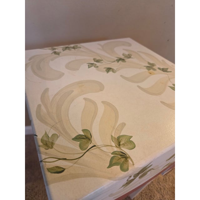 Late 20th Century Late 20th Century Trompe L’oeil Faux Draped Wood Side Table For Sale - Image 5 of 11