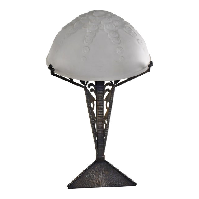 French Art Deco Lamp by A. Calmels & Muller Freres - 1920s France For Sale