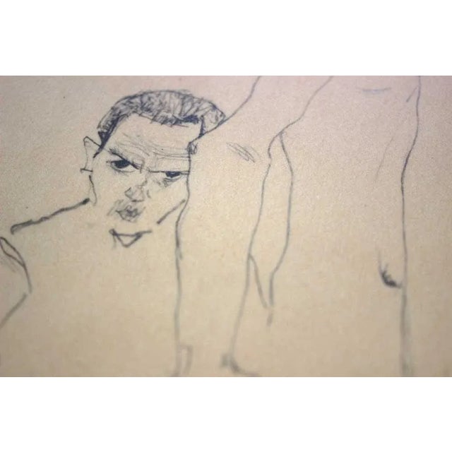Modern Modern Egon Schiele Lithograph "...Nude Model Before a Mirror" W/Frame For Sale - Image 3 of 7