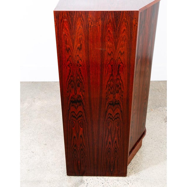Wood 1960s Mid Century Danish Modern Credenza Sideboard Rosewood Tambour Door Drawers For Sale - Image 7 of 12