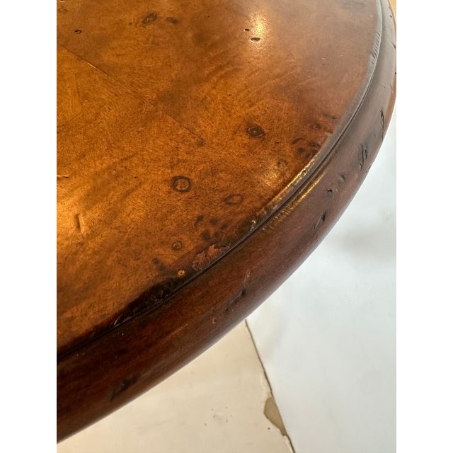 2000 - 2009 Baker Round Burl & Iron Occasional Side Table For Sale - Image 5 of 13