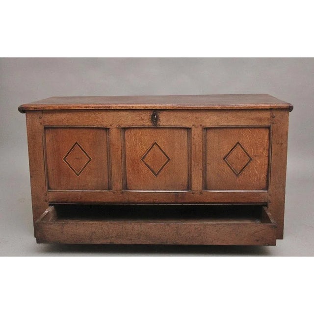Early 18th Century Oak Coffer, 1740s For Sale - Image 9 of 11