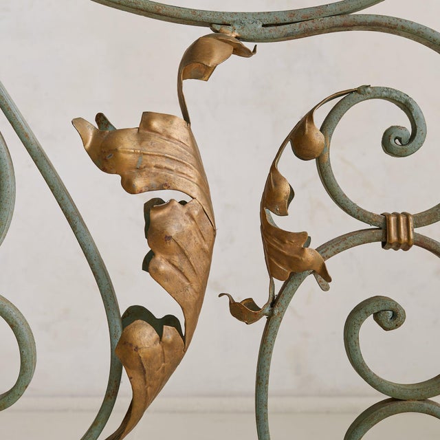 Pair of French Art Deco Verdigris Wrought Iron Screens or Room Dividers, 1940s For Sale In Chicago - Image 6 of 8