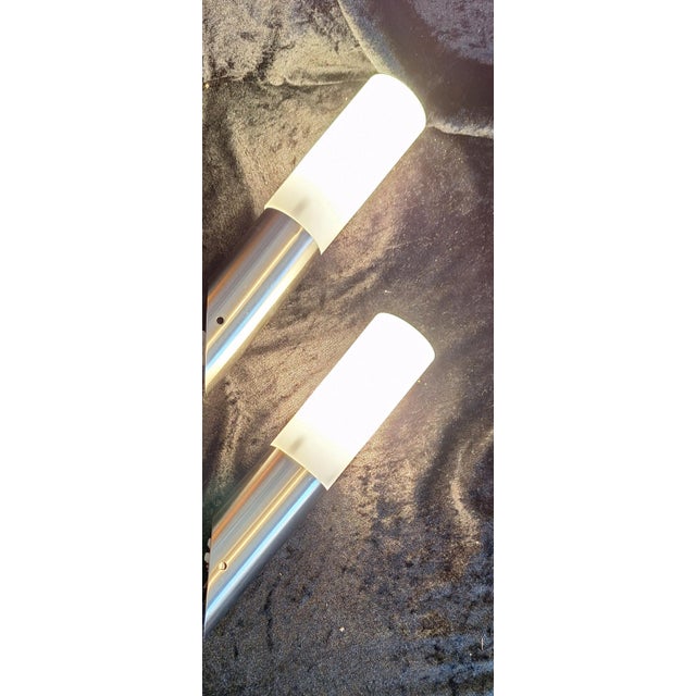 Silver Vintage Wall Lamps with Stainless Steel Bracket and Opaque White Glass Shade by Briloner Leuchten, 2000s, Set of 2 For Sale - Image 8 of 8