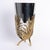 Modern Chrome- and Gold-Plated Metal Vase with Palm Leaf Motif, 20th Century For Sale - Image 3 of 5