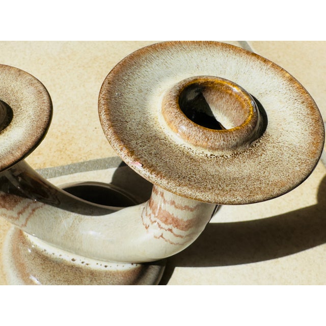 Art Deco Candleholder in Glazed Ceramic, Germany, 1920s For Sale - Image 9 of 12