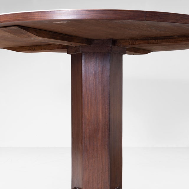 Wood Mid-Century Round Wooden Table, 1950 For Sale - Image 7 of 8