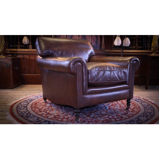 Animal Skin Leather Armchair with Cusion Back from George Smith, 2010s For Sale - Image 7 of 18