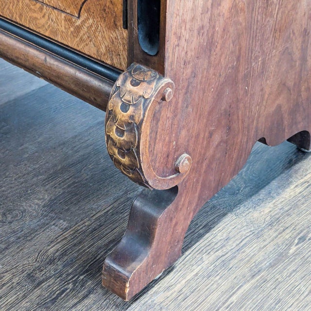 Vintage Wooden Sideboard With Decorative Accents For Sale - Image 9 of 10