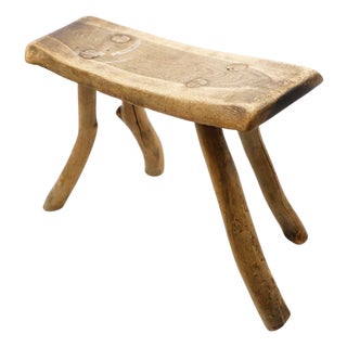 1960s Petite Stool Made in Solid Wood For Sale