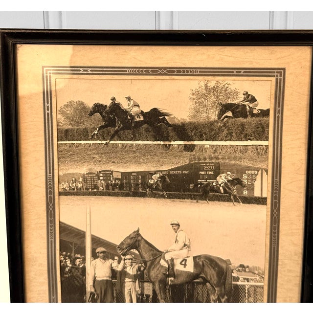 1940s Vintage Equestrian 1949 Horse Racing "Band Leader" Framed Photograph - 12x14 For Sale - Image 5 of 11