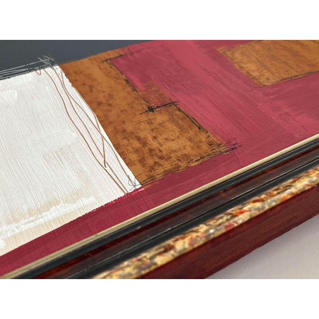 “Romantic” Black Abstract Art in Antique Frame, Transitional Living Room Art by JTS For Sale In Minneapolis - Image 6 of 10