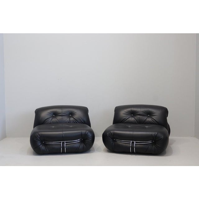Soriana Armchair in Leather by Afra and Tobia Scarpa for Cassina, 1969, Set of 2 For Sale - Image 16 of 16