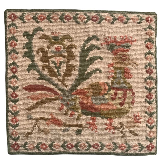 Burnt Orange 1920s Hand Woven Needlepoint Pillow National Welfare Organization Athens For Sale - Image 8 of 8
