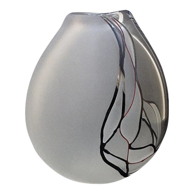 Decorative Art Etched Glass Vase For Sale