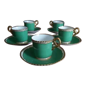 Copeland Spode Green Demitasse Cups Set- 10 Pieces