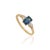 VR Jewels 14k Gold 1.22ct Octagon Blue Sapphire & Pear Diamonds Three Stone Ring Size 4 For Sale - Image 4 of 18
