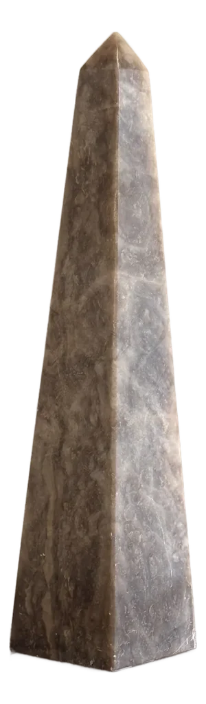 Large 17.5" Neoclassical Style Sculptural Onyx Obelisk