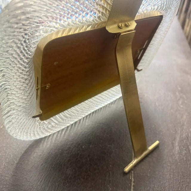 1990s Barovier Style Art Deco Murano Glass and Brass Horizontal Picture Frame For Sale - Image 10 of 14