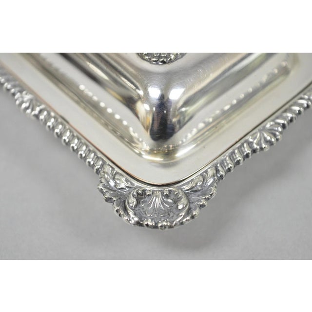 Vintage Miniature Sheffield England Silver Plated Covered Serving Dish Platter - Set of 2 For Sale - Image 9 of 18