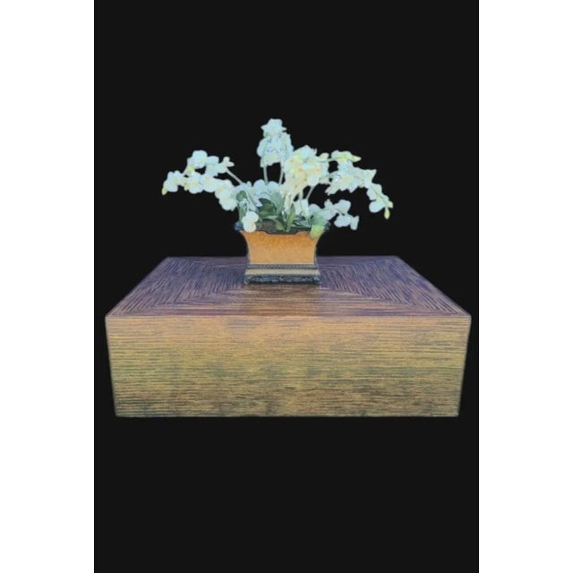 Coffee Vintage Large Rectangular Tiger Wood Veneer Plinth Tortoiseshell Coffee Table For Sale - Image 8 of 11