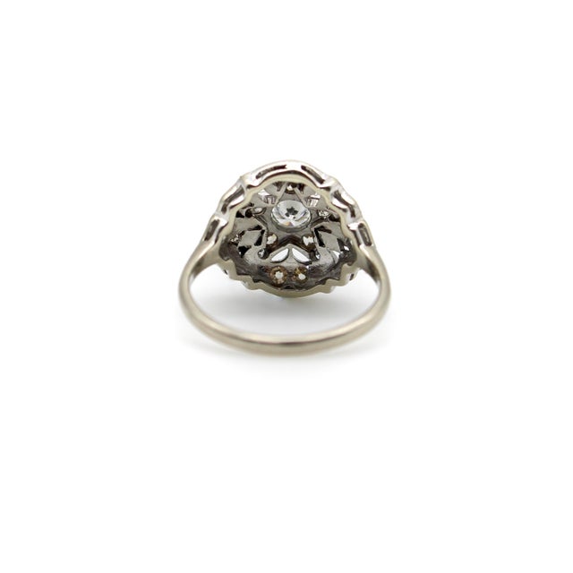 1920s 1920s Art Deco 14k White Gold Order of the Eastern Star Diamond Ring, Size 7.75 For Sale - Image 5 of 10