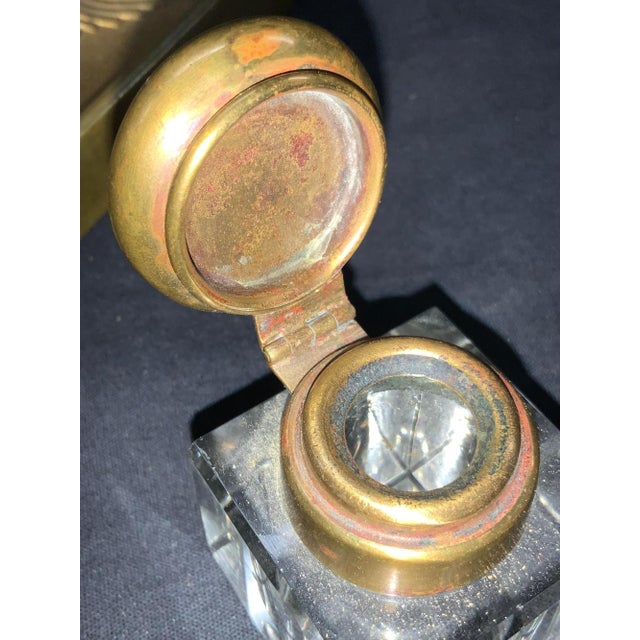 Vintage Art Deco Inkwell on Stand For Sale In New York - Image 6 of 9