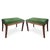 Mid-Century French Louis XVI Style Walnut & Green Velvet Ottomans - Pair For Sale - Image 4 of 6