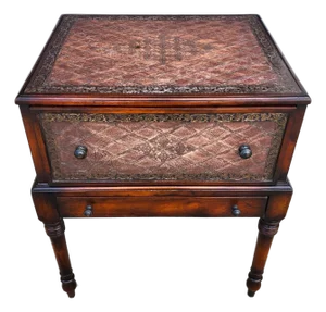 Theodore Alexander Leather Wrapped Side Accent Table