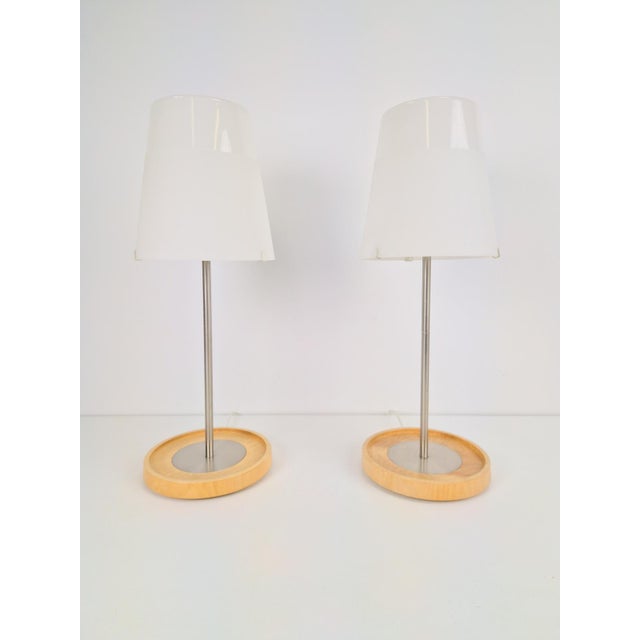 Vintage Basisk Table Lamp in Birch and Glass by Wiebke Braash for Ikea, 2000s, Set of 2 For Sale - Image 3 of 11