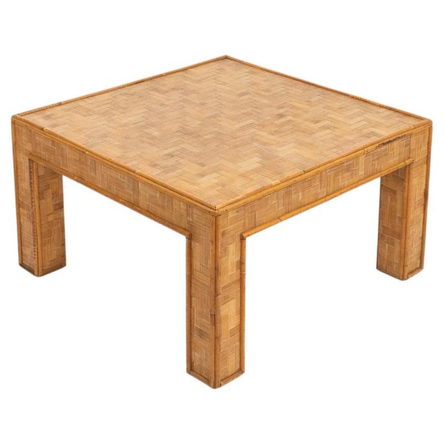 Mid-Century Modern Bamboo and Rattan Coffee Table, Italy, 1970s For Sale - Image 9 of 10