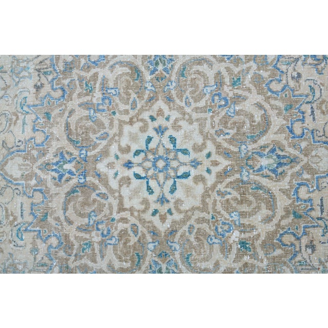 Beige 1970s Vintage Persian Handmade Wool Cotton Beige Area Rug For Sale - Image 8 of 11