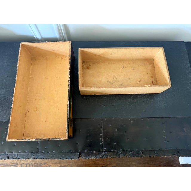 Set of Three Korean Stackable Sewing Box Covered in Hanji Paper For Sale - Image 9 of 18