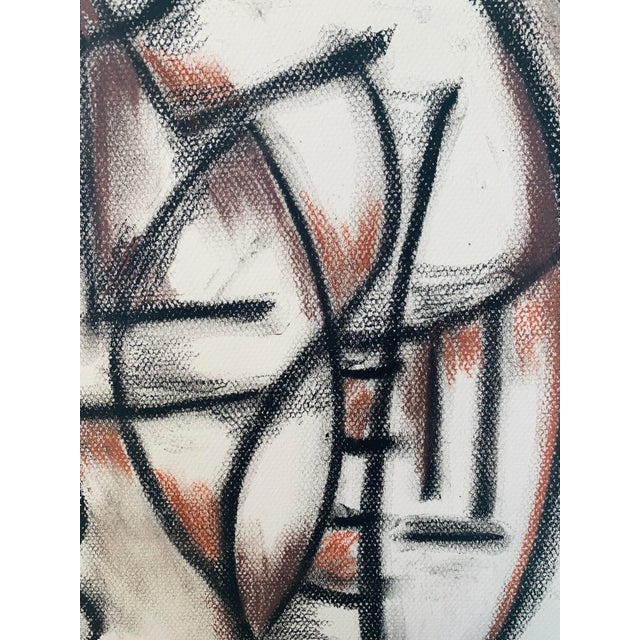 Tribal Abstract Original Charcoal Drawing by Louie DeVito For Sale - Image 3 of 4