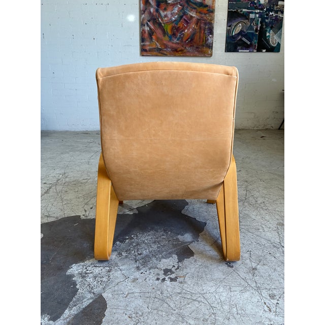 Animal Skin Mid Century Knoll Eero Saarinen Grasshopper Leather Lounge Chair For Sale - Image 7 of 7