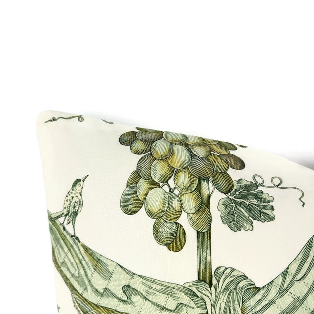 Brunschwig & Fils Brunschwig & Fils Kininvie Cotton Print in Leaf on White Pillow Cover For Sale - Image 4 of 8