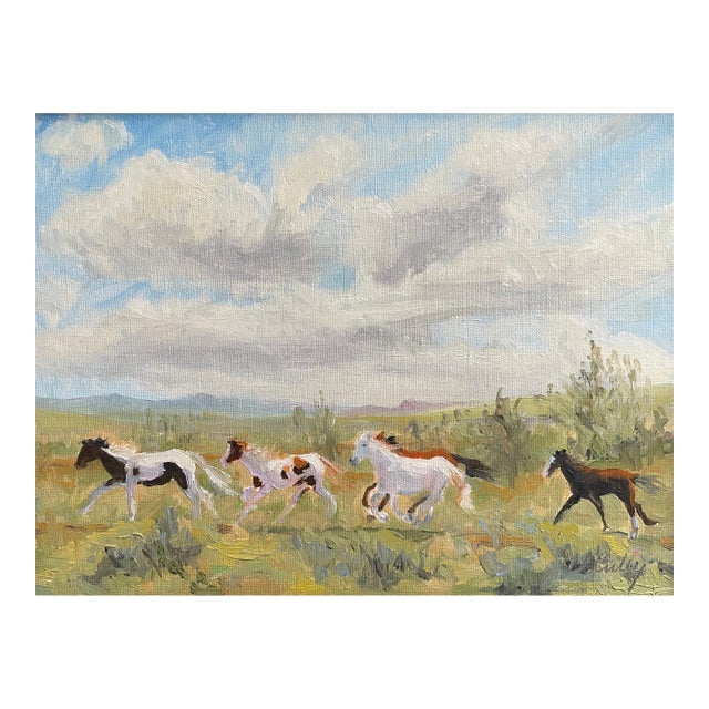 Contemporary Wild Horses Painting For Sale