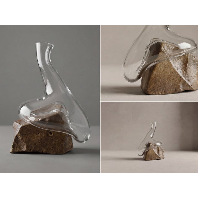 Contemporary Sculptural Natural Stone Crystal Vase – Architectural Art Piece (Limited Edition) For Sale - Image 3 of 7