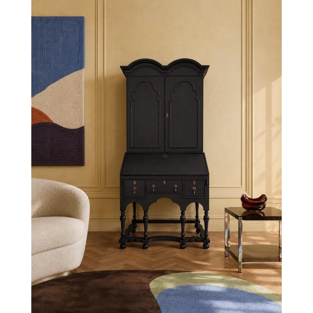 19th Century English Writing Desk in Black Lacquer For Sale - Image 5 of 9